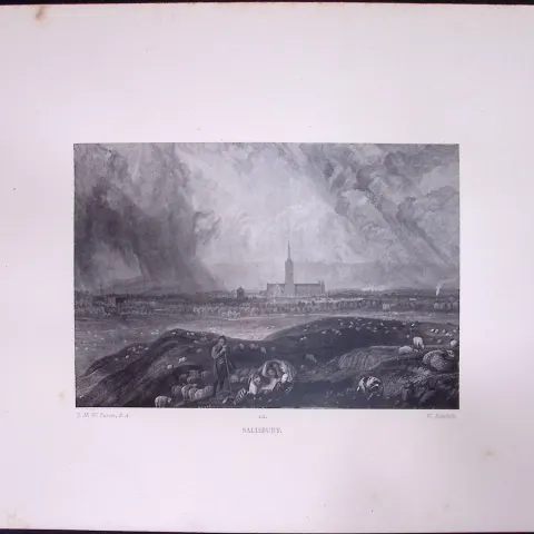 J.M.W Turner Rare “City of Salisbury” 1873 Picturesque Views in England-58