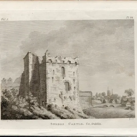 Swords Castle Co Dublin  Rare 1791 Francis Grose Antique Print