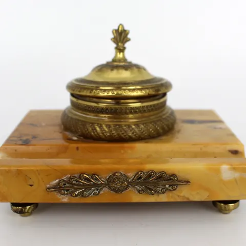 Fine Russian 19th c. Marble & Ormolu Inkwell