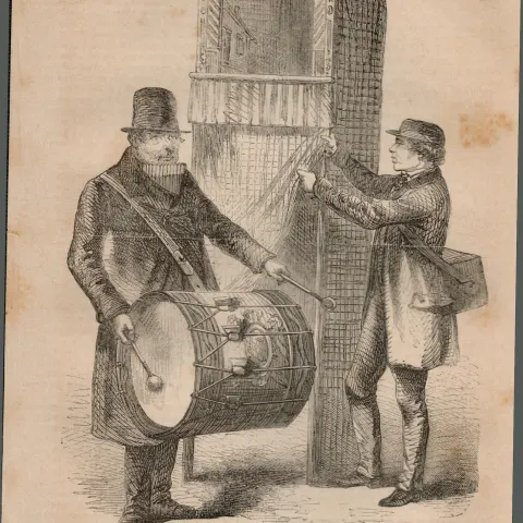 London Punch Showman Victorian Rare 1864 Henry Mayhew Print.