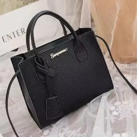 Solid Colour Lychee Grain Ladies Handbags Single-Shoulder Crossbody Handheld Triple-Use Satchel
