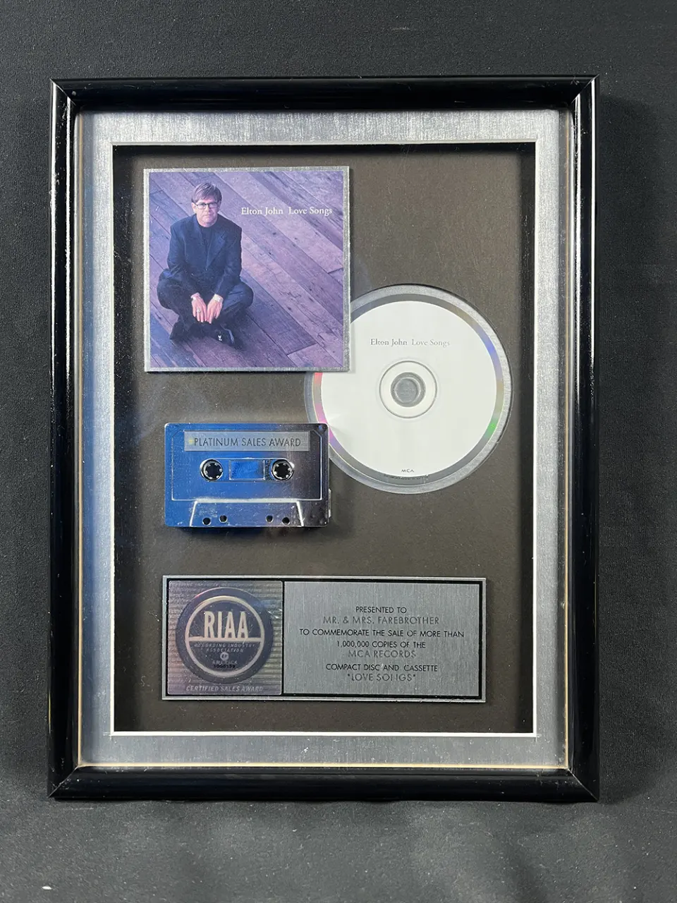 Elton John Platinum Sales Award
