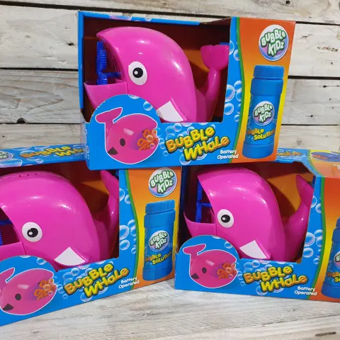 3 x Pink Children's Fun Bubble Kidz Bubble Whale. Comes with pack of bubbles. Rrp £36