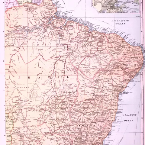 South America North East 120-Year-Old Large Antique Map by G.W. Bacon-45