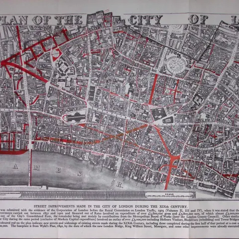 City of London Wyld’s Plan & 1944 Detailed Street Improvements Map-20.