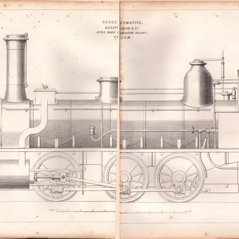 Goods Diagram Hyde Park locomotive Works Glasgow  Antique Scarce-45.