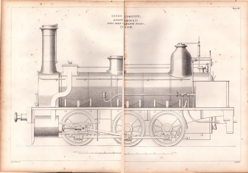 Goods Diagram Hyde Park locomotive Works Glasgow  Antique Scarce-45.