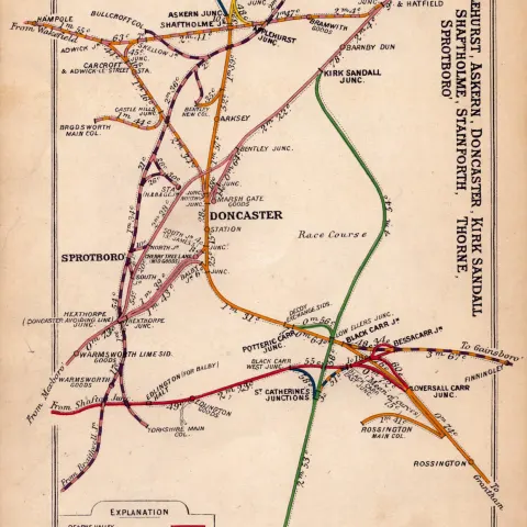 Doncaster, Stainforth, Sprotboro Yorkshire Antique Railway Diagram 23.