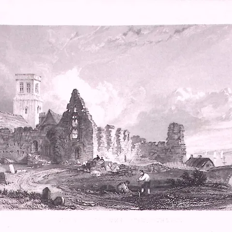 Jarrow on The Tyne Durham 1835 Antique Steel Engraving-16-TR