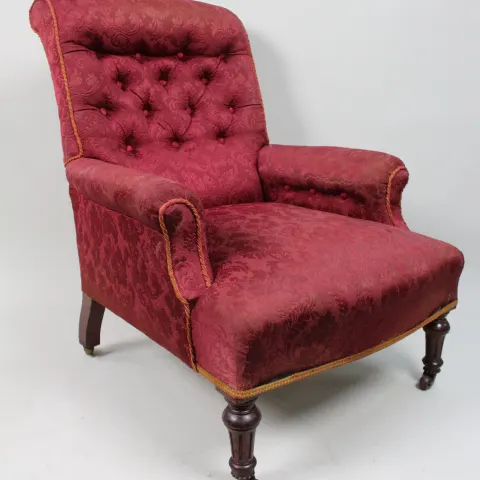 Antique 19th c. Button Back Armchair