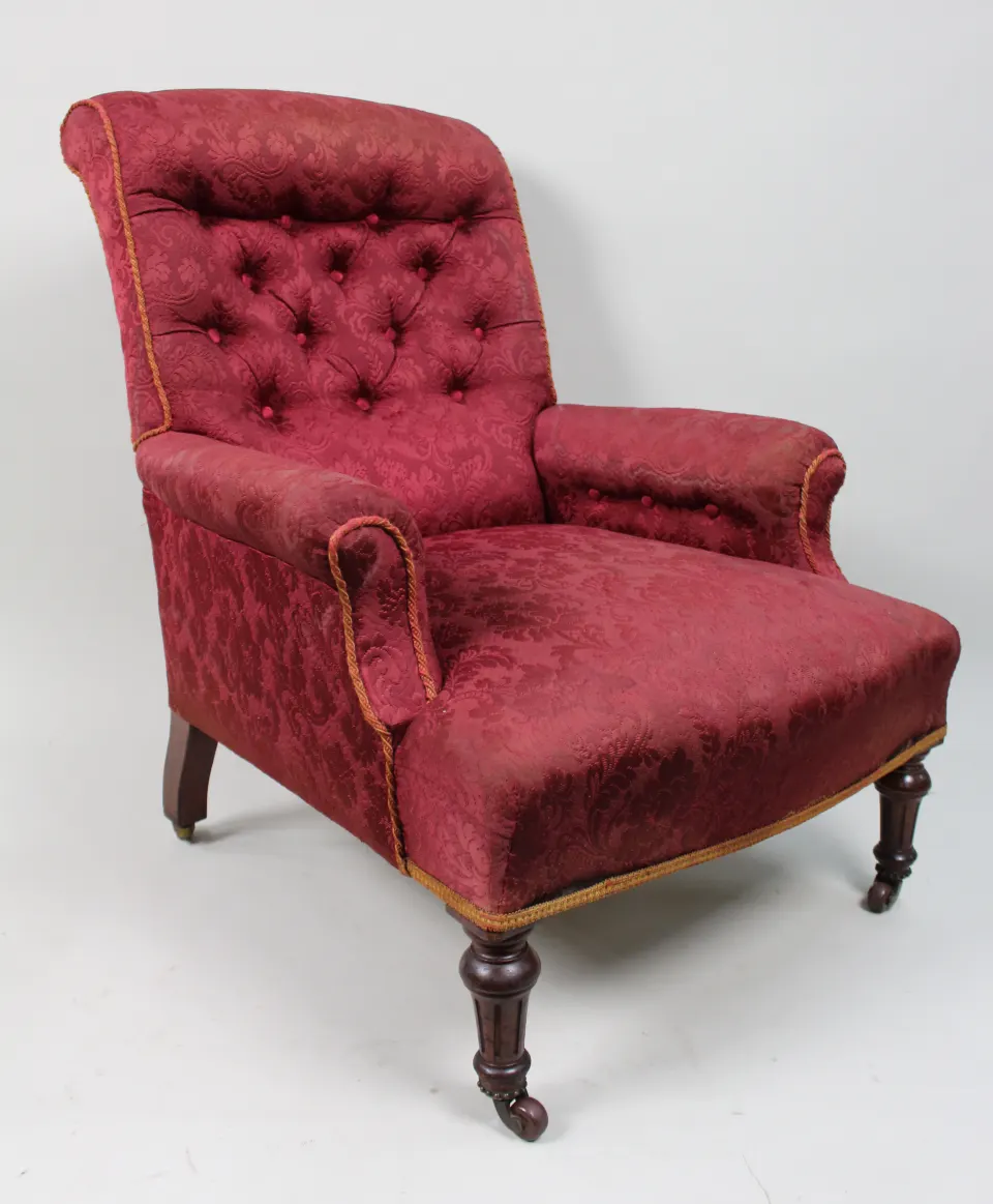 Antique 19th c. Button Back Armchair