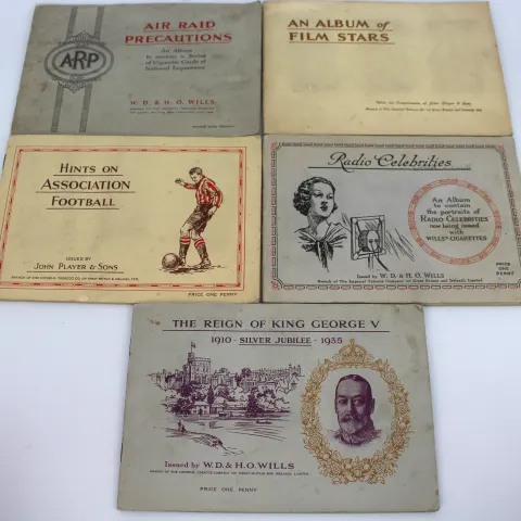 Collection of 5 Vintage Cigarette Card Albums