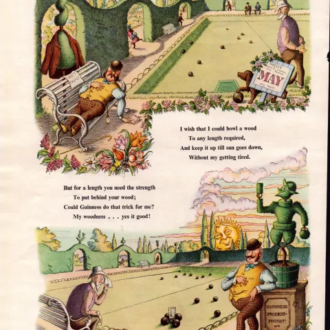 Original 74-Year-Old 1950 Guinness Print the Month of May– GE 1529  #-13.