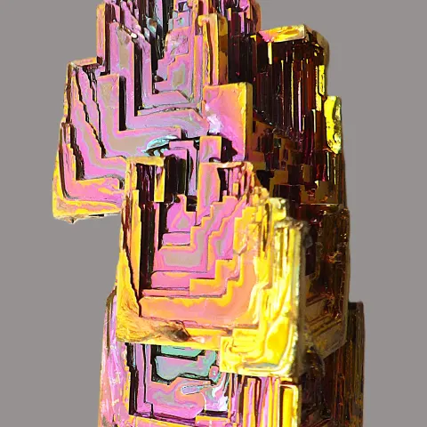 Bismuth Metal, Stair-stepped, Iridescent Crystal 8cm, 93G