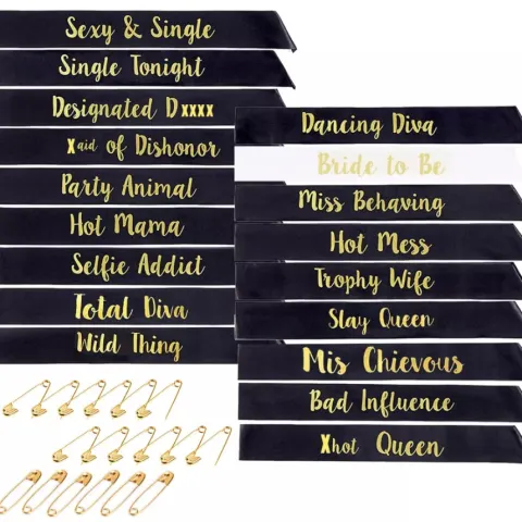 10 x Hen Party Sashes 18Pcs Team Bride Sash Set RRP £214.20 Llsw
