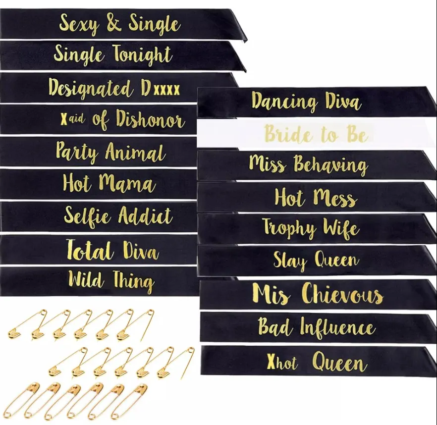 10 x Hen Party Sashes 18Pcs Team Bride Sash Set RRP £214.20 Llsw