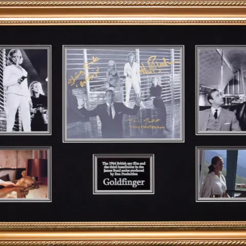 GOLDFINGER cast original signature presentation.