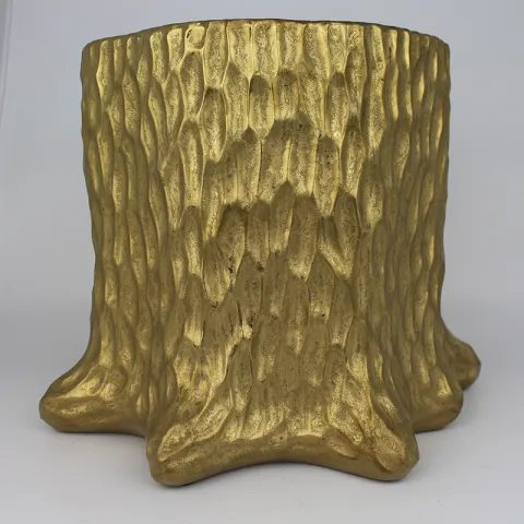 Decorative Gilt Tree Stump Form Planter