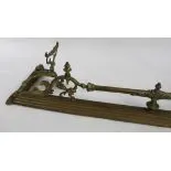 Ornate Victorian Brass Fire Fender with Rests