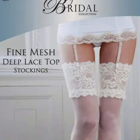 50 x Ivory Fine Mesh Deep Lace Top Stockings RRP 8.99 ea