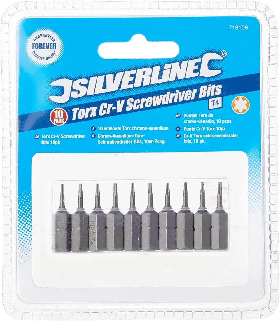 20 X Silverline Packs Of 10 Torx Cr-V Screwdriver Bits