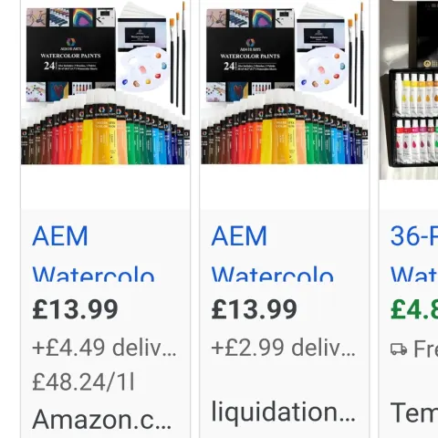 10pcs Brand New Art Watercolour 24pc Set - RRP £12.99 - 10pcs In Lot