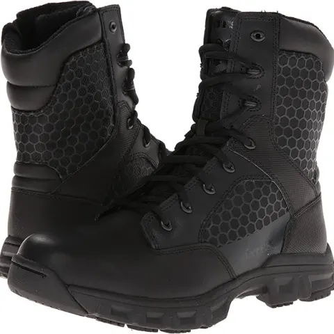 Bates Code 6 8" Side Zip Boots New - Black - Size UK 10