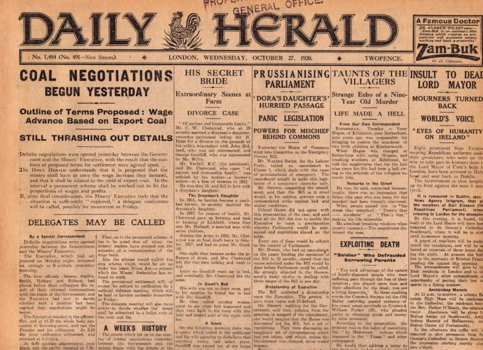 Irish War of Independence Lord Mayor of Cork De Valera Message 1920-M.
