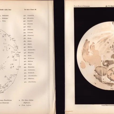Moon Twelfth Day Cycle Victorian 1892 Atlas of Astronomy - 36.
