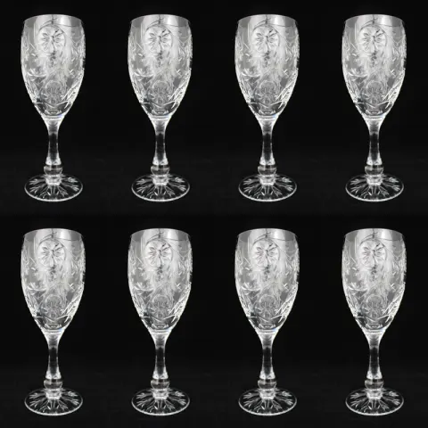 Set of 8 Tudor Crystal "Catherine of Aragon" Wine Glasses