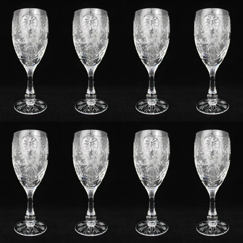 Set of 8 Tudor Crystal "Catherine of Aragon" Wine Glasses