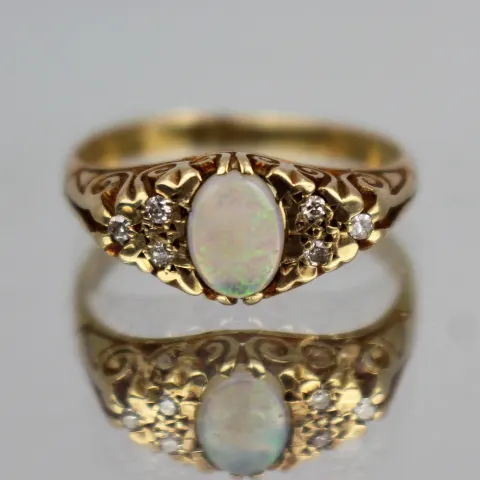Opal & Diamond 9ct Gold Ring
