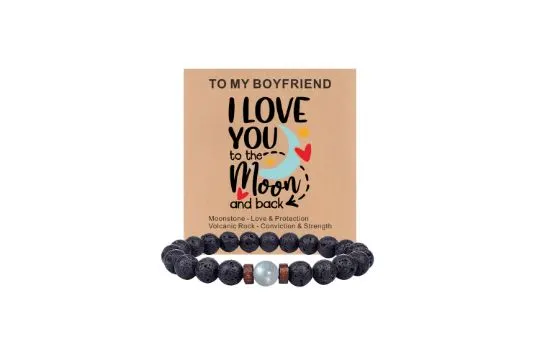 27 x Boyfriend, Grandson & Grandpa Moonstone Bracelets Lb1a
