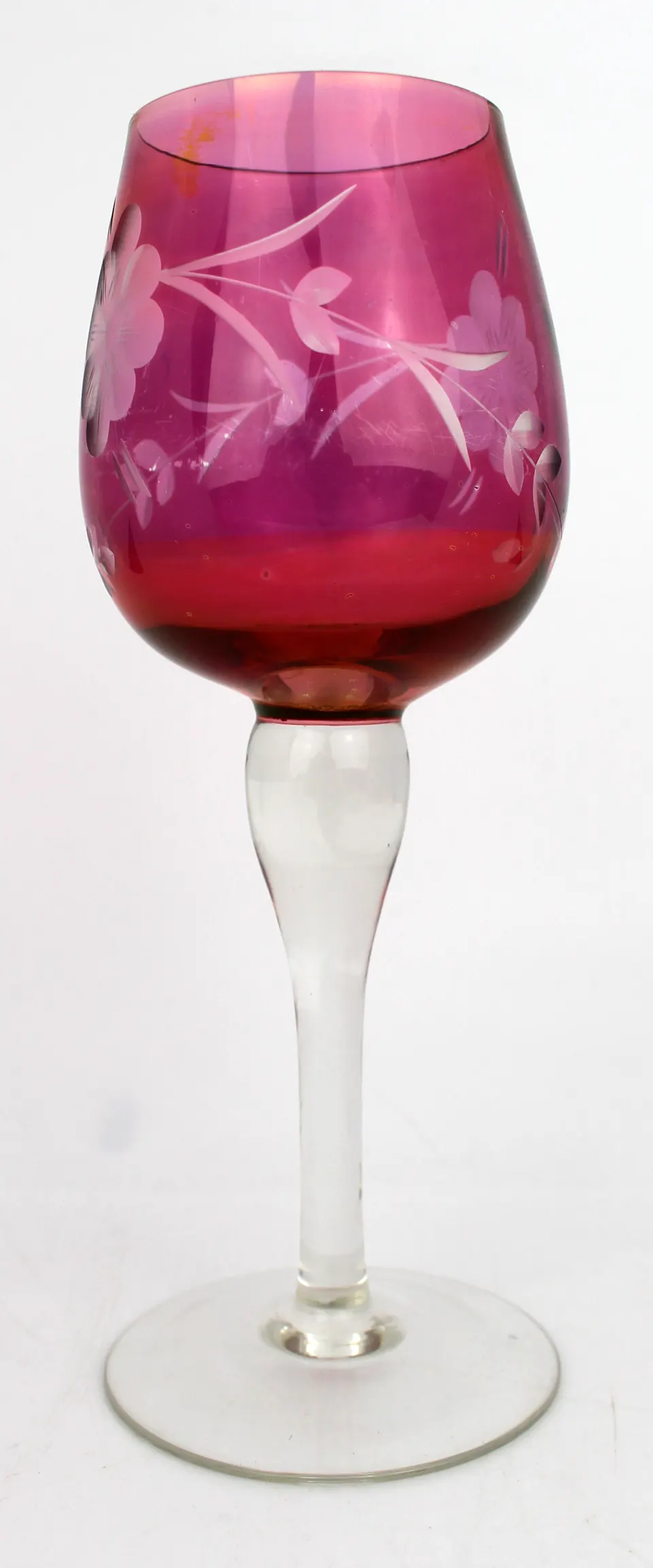 Set of 7 Vintage Cranberry Colour Lustre Glass