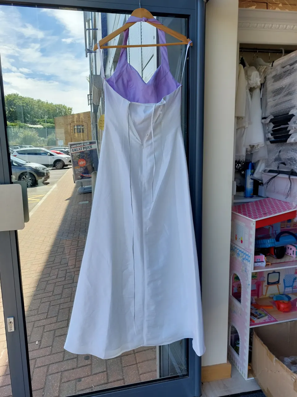 Lilac and white prom dress size medium approx 10