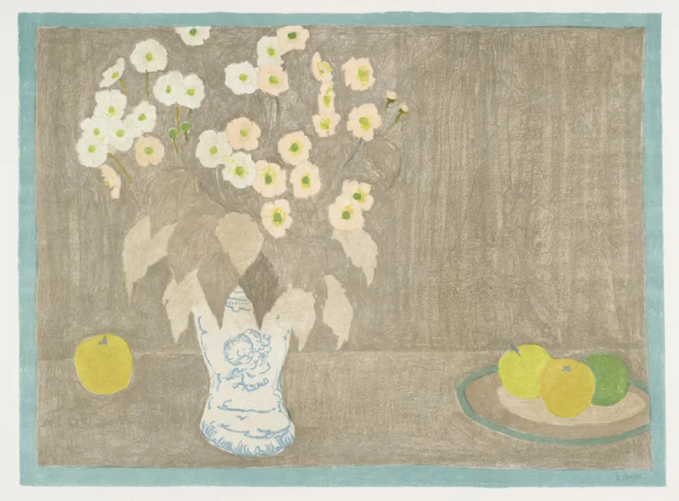 Bernard Myers 'Japanese Anemones' Signed Litograph