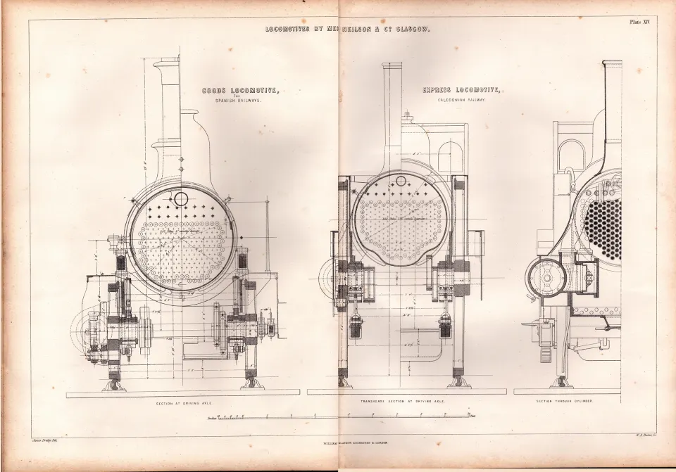 Goods Locomotives Nelson & Co Glasgow  Antique Scarce Diagram-43.