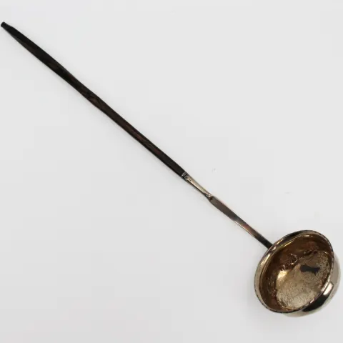 Antique Solid Silver & Macassar Ebony Punch / Toddy Ladle – Early 19th Century