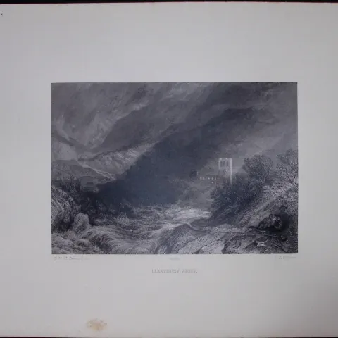 J.M.W Turner Rare “LLanthony Abbey Wales” 1873 Picturesque Views in England-28