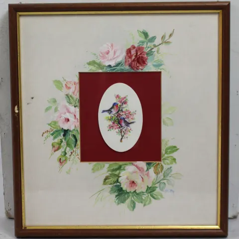 Painted Porcelain Panel Framed