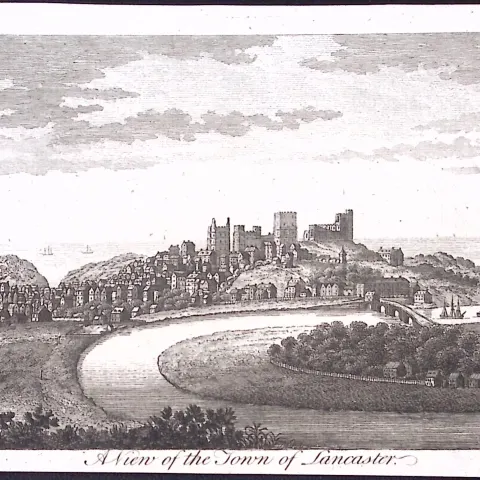 A View of Lancaster Lancashire Rare Georgian Copper Plate Antique Engraving -21