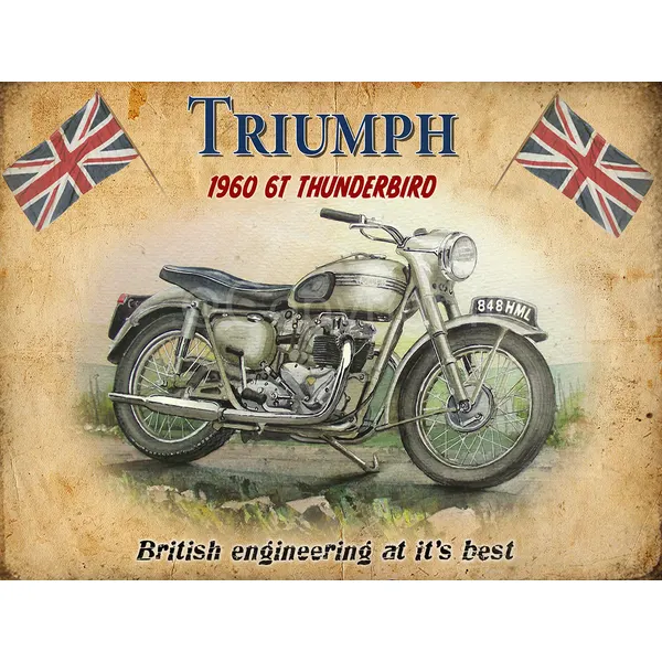 Triumph Thunderbird GT Classic Motorbike Metal Wall Sign