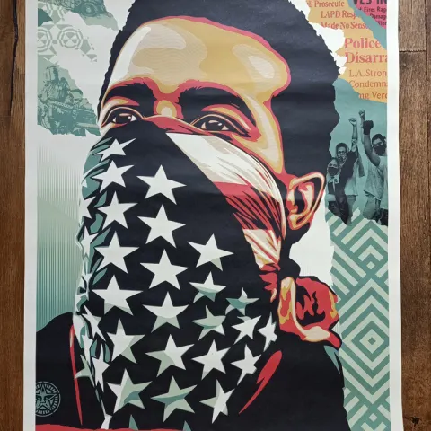 Shepard Fairey Obey 'American Rage' Giant Huge Signed Poster w/COA (#0335)