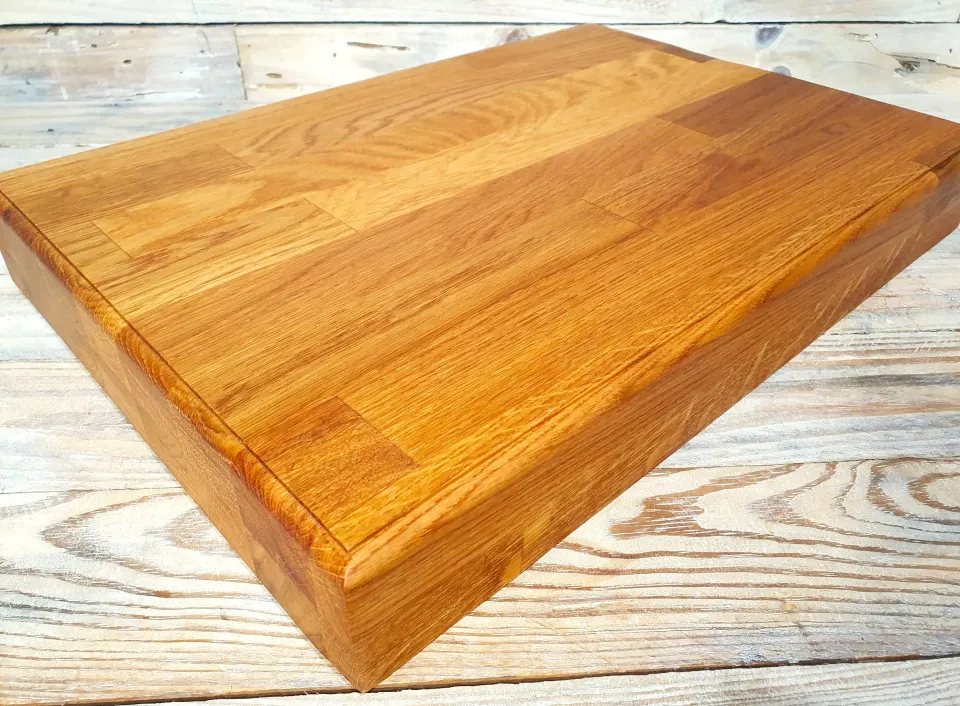 Solid Oak Heavy Weight Professional Wooden Chopping Board 40cm x 34cm x 6cm Thick Rrp £119