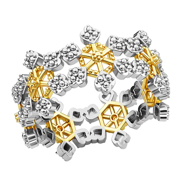 NEW!! Yellow Diamond Ring in Platinum and Gold Overlay Sterling Silver