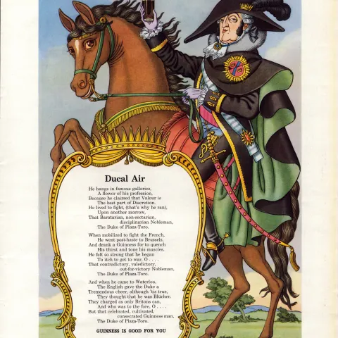 Original 62-Year-Old 1962 Guinness Print Ducal Air– GE 3681  #-25.