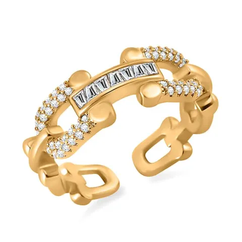 New! Designer Inspired -White Cubic Zirconia Adjustable Ring