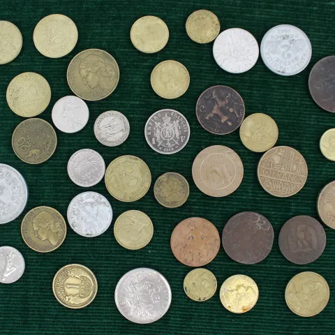 Collection of Antique & Vintage French Coins Francs Cenntimes