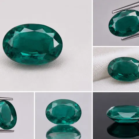 Large Green Oval Faceted Gemstone 15.6ct 24x16mm