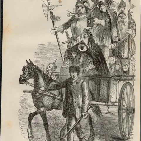 London Guy Fawkes Parade Rare Antique 1864 Henry Mayhew Print.